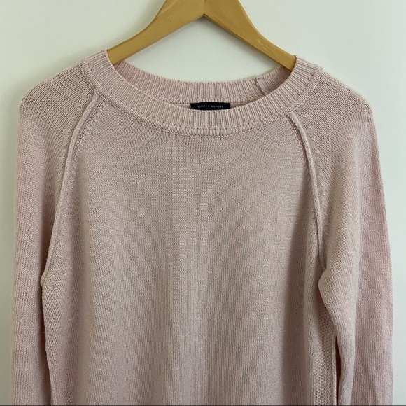 Tommy Hilfiger Lt Pink Metallic Lace Trim Sweater Sz L - Picture 2 of 12